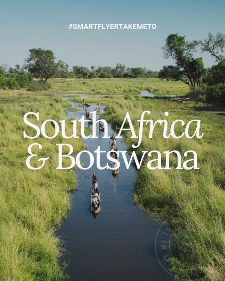 South Africa and Botswana, a river through green reeds
