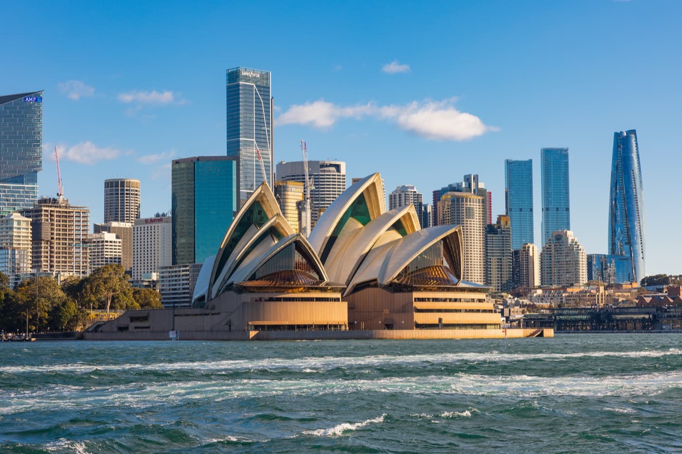 The Sydney Opera House and the city skyline over the harbour