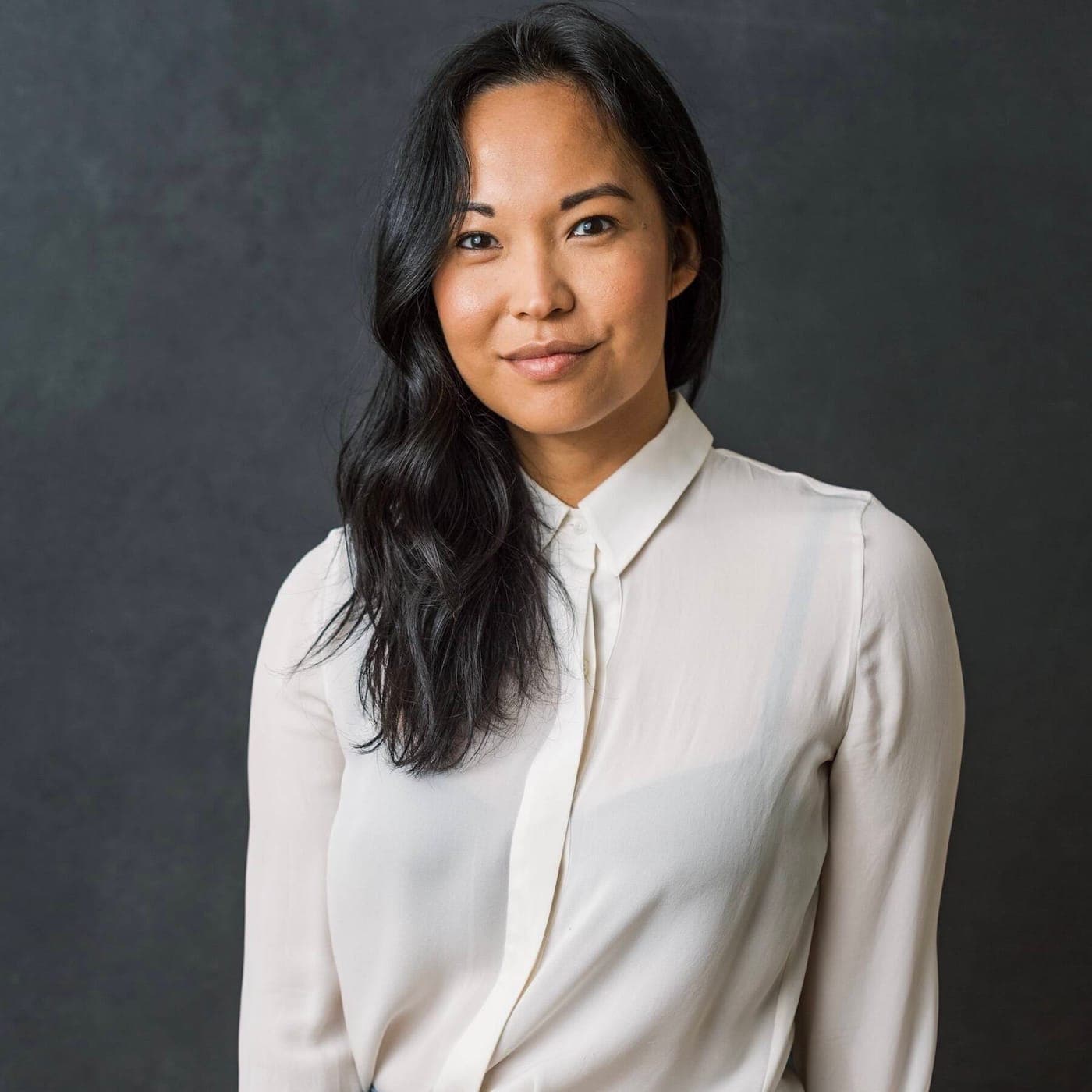 Portrait of Erina Pindar in a white blouse
