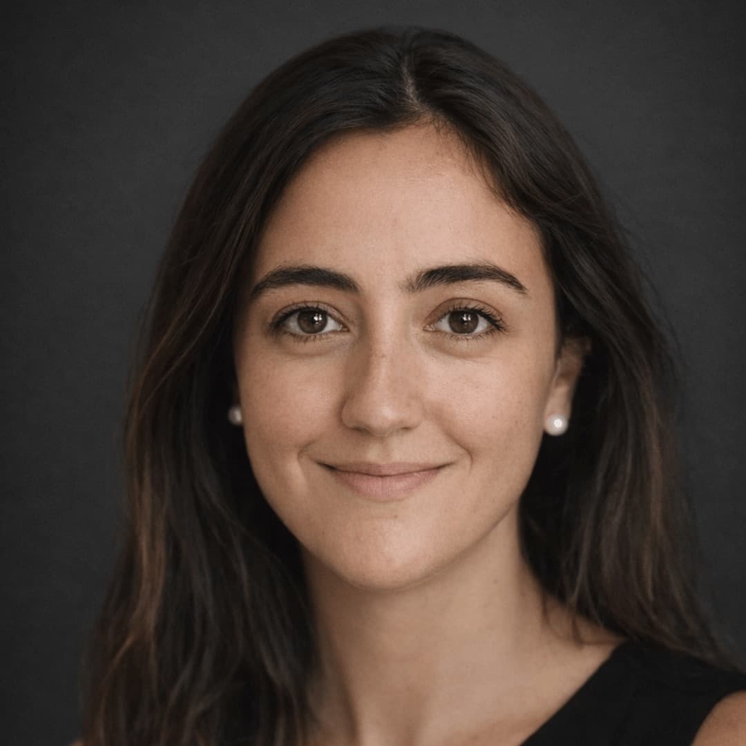 Portrait of Gaby Galvez with long dark hair